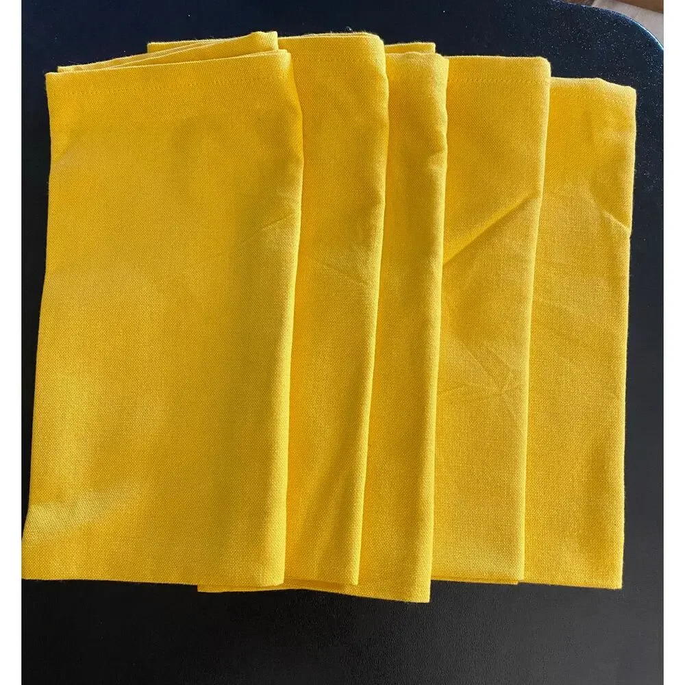 Set of 10 DII Daffodil Yellow 100% Cotton Cloth Dinner Napkins 20